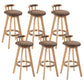 Modern Rubberwood Restaurant Stool Matte Finish Upholstered Bar Stools Coffee Set of 6 Clearhalo 'Bar Furniture' 'Bar Stools' 'bar_stools' 'Furniture' 'furniture_bar_stools' 'Kitchen & Dining Furniture' 4984507