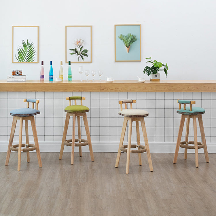 Modern Rubberwood Restaurant Stool Matte Finish Upholstered Bar Stools Clearhalo 'Bar Furniture' 'Bar Stools' 'bar_stools' 'Furniture' 'furniture_bar_stools' 'Kitchen & Dining Furniture' 4984508