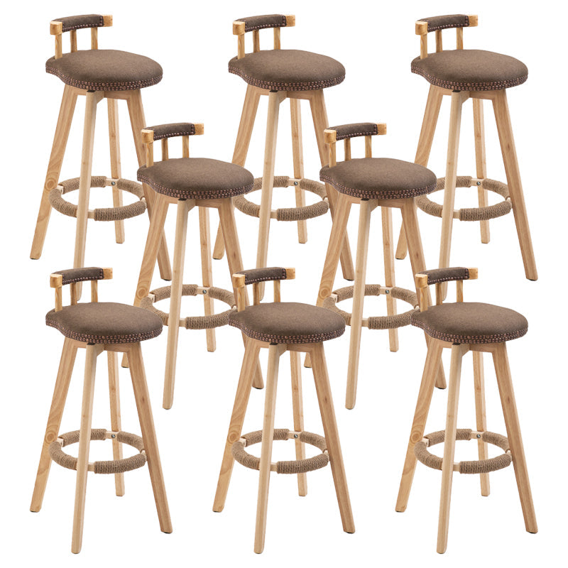 Modern Rubberwood Restaurant Stool Matte Finish Upholstered Bar Stools Coffee Set of 8 Clearhalo 'Bar Furniture' 'Bar Stools' 'bar_stools' 'Furniture' 'furniture_bar_stools' 'Kitchen & Dining Furniture' 4984509