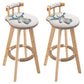 Modern Rubberwood Restaurant Stool Matte Finish Upholstered Bar Stools Beige-Blue Set of 2 Clearhalo 'Bar Furniture' 'Bar Stools' 'bar_stools' 'Furniture' 'furniture_bar_stools' 'Kitchen & Dining Furniture' 4984511