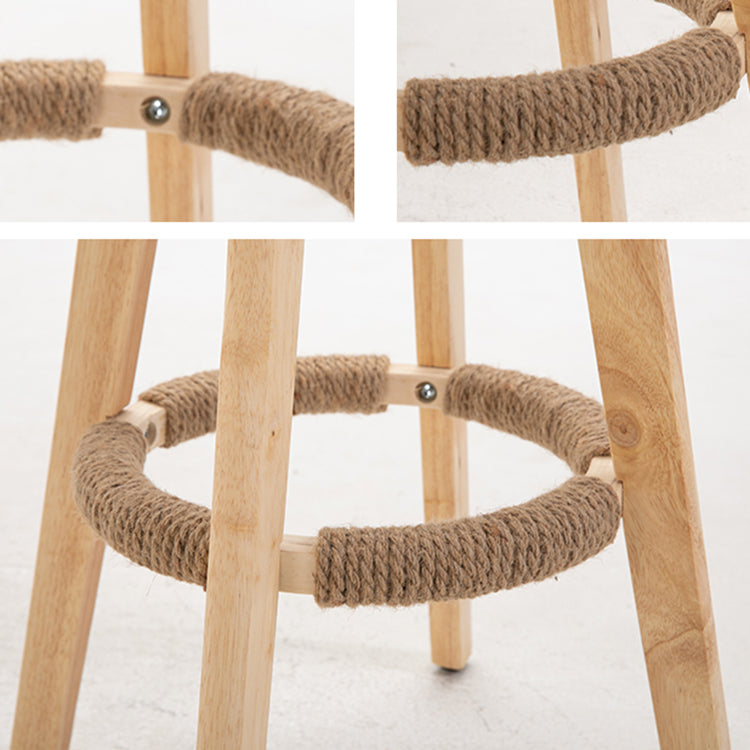 Modern Rubberwood Restaurant Stool Matte Finish Upholstered Bar Stools Clearhalo 'Bar Furniture' 'Bar Stools' 'bar_stools' 'Furniture' 'furniture_bar_stools' 'Kitchen & Dining Furniture' 4984518