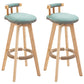 Modern Rubberwood Restaurant Stool Matte Finish Upholstered Bar Stools Mint Green Set of 2 Clearhalo 'Bar Furniture' 'Bar Stools' 'bar_stools' 'Furniture' 'furniture_bar_stools' 'Kitchen & Dining Furniture' 4984519