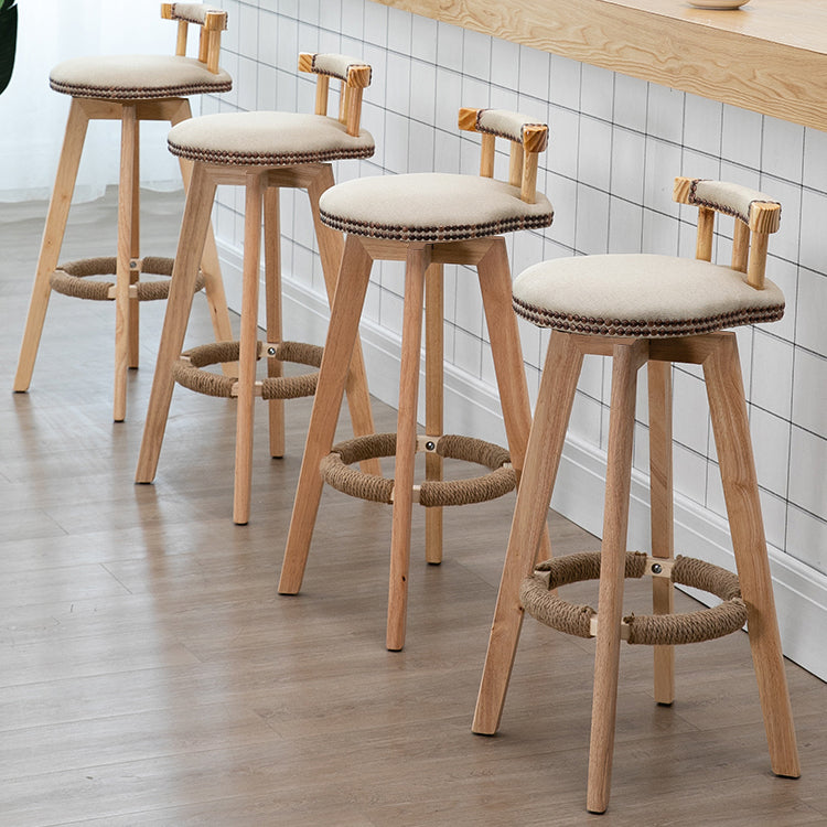Modern Rubberwood Restaurant Stool Matte Finish Upholstered Bar Stools Clearhalo 'Bar Furniture' 'Bar Stools' 'bar_stools' 'Furniture' 'furniture_bar_stools' 'Kitchen & Dining Furniture' 4984520