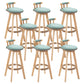 Modern Rubberwood Restaurant Stool Matte Finish Upholstered Bar Stools Mint Green Set of 8 Clearhalo 'Bar Furniture' 'Bar Stools' 'bar_stools' 'Furniture' 'furniture_bar_stools' 'Kitchen & Dining Furniture' 4984523