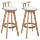 Modern Rubberwood Restaurant Stool Matte Finish Upholstered Bar Stools White Set of 2 Clearhalo 'Bar Furniture' 'Bar Stools' 'bar_stools' 'Furniture' 'furniture_bar_stools' 'Kitchen & Dining Furniture' 4984528
