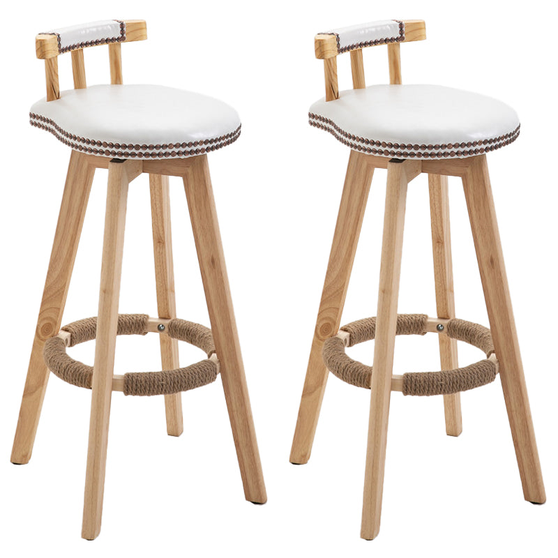 Modern Rubberwood Restaurant Stool Matte Finish Upholstered Bar Stools White Set of 2 Clearhalo 'Bar Furniture' 'Bar Stools' 'bar_stools' 'Furniture' 'furniture_bar_stools' 'Kitchen & Dining Furniture' 4984528