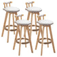 Modern Rubberwood Restaurant Stool Matte Finish Upholstered Bar Stools White Set of 4 Clearhalo 'Bar Furniture' 'Bar Stools' 'bar_stools' 'Furniture' 'furniture_bar_stools' 'Kitchen & Dining Furniture' 4984529