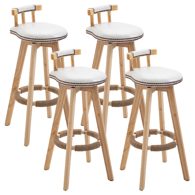 Modern Rubberwood Restaurant Stool Matte Finish Upholstered Bar Stools White Set of 4 Clearhalo 'Bar Furniture' 'Bar Stools' 'bar_stools' 'Furniture' 'furniture_bar_stools' 'Kitchen & Dining Furniture' 4984529