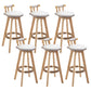 Modern Rubberwood Restaurant Stool Matte Finish Upholstered Bar Stools White Set of 6 Clearhalo 'Bar Furniture' 'Bar Stools' 'bar_stools' 'Furniture' 'furniture_bar_stools' 'Kitchen & Dining Furniture' 4984530