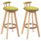 Modern Rubberwood Restaurant Stool Matte Finish Upholstered Bar Stools Green Set of 2 Clearhalo 'Bar Furniture' 'Bar Stools' 'bar_stools' 'Furniture' 'furniture_bar_stools' 'Kitchen & Dining Furniture' 4984532