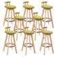 Modern Rubberwood Restaurant Stool Matte Finish Upholstered Bar Stools Green Set of 8 Clearhalo 'Bar Furniture' 'Bar Stools' 'bar_stools' 'Furniture' 'furniture_bar_stools' 'Kitchen & Dining Furniture' 4984535