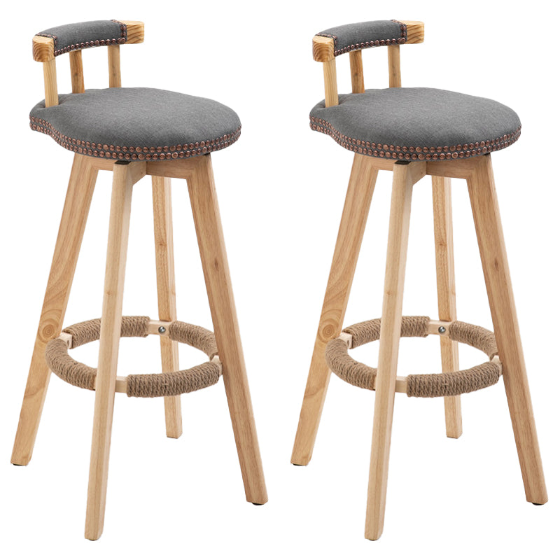 Modern Rubberwood Restaurant Stool Matte Finish Upholstered Bar Stools Dark Gray Set of 2 Clearhalo 'Bar Furniture' 'Bar Stools' 'bar_stools' 'Furniture' 'furniture_bar_stools' 'Kitchen & Dining Furniture' 4984536