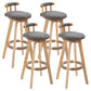 Modern Rubberwood Restaurant Stool Matte Finish Upholstered Bar Stools Dark Gray Set of 4 Clearhalo 'Bar Furniture' 'Bar Stools' 'bar_stools' 'Furniture' 'furniture_bar_stools' 'Kitchen & Dining Furniture' 4984537
