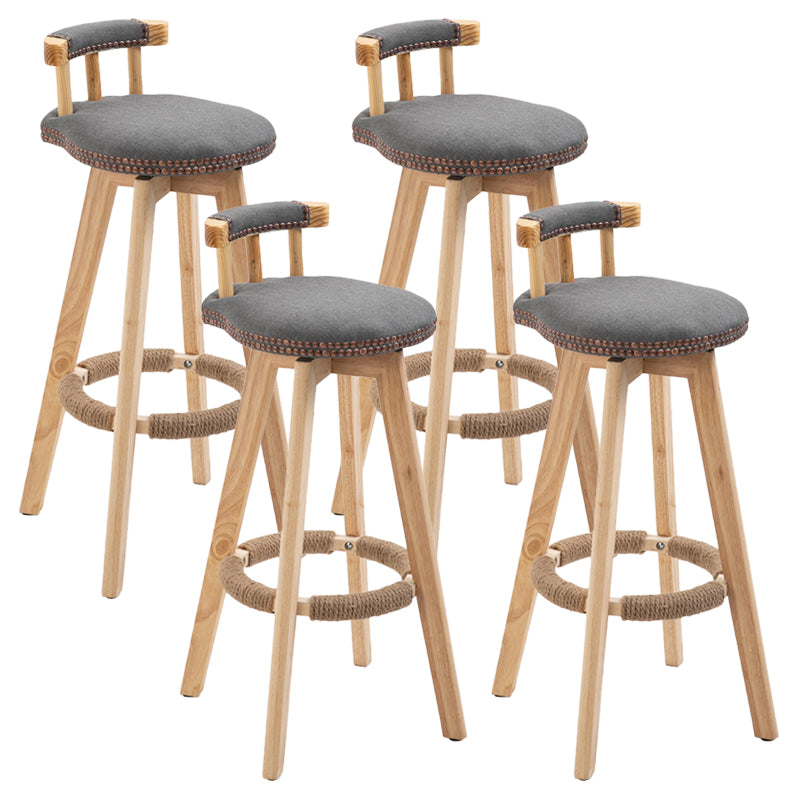 Modern Rubberwood Restaurant Stool Matte Finish Upholstered Bar Stools Dark Gray Set of 4 Clearhalo 'Bar Furniture' 'Bar Stools' 'bar_stools' 'Furniture' 'furniture_bar_stools' 'Kitchen & Dining Furniture' 4984537