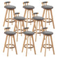 Modern Rubberwood Restaurant Stool Matte Finish Upholstered Bar Stools Dark Gray Set of 8 Clearhalo 'Bar Furniture' 'Bar Stools' 'bar_stools' 'Furniture' 'furniture_bar_stools' 'Kitchen & Dining Furniture' 4984539