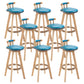 Modern Rubberwood Restaurant Stool Matte Finish Upholstered Bar Stools Blue Set of 8 Clearhalo 'Bar Furniture' 'Bar Stools' 'bar_stools' 'Furniture' 'furniture_bar_stools' 'Kitchen & Dining Furniture' 4984543