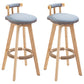 Modern Rubberwood Restaurant Stool Matte Finish Upholstered Bar Stools Light Blue Set of 2 Clearhalo 'Bar Furniture' 'Bar Stools' 'bar_stools' 'Furniture' 'furniture_bar_stools' 'Kitchen & Dining Furniture' 4984544