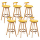 Modern Rubberwood Restaurant Stool Matte Finish Upholstered Bar Stools Yellow Set of 6 Clearhalo 'Bar Furniture' 'Bar Stools' 'bar_stools' 'Furniture' 'furniture_bar_stools' 'Kitchen & Dining Furniture' 4984550