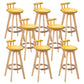 Modern Rubberwood Restaurant Stool Matte Finish Upholstered Bar Stools Yellow Set of 8 Clearhalo 'Bar Furniture' 'Bar Stools' 'bar_stools' 'Furniture' 'furniture_bar_stools' 'Kitchen & Dining Furniture' 4984551