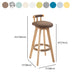 Modern Rubberwood Restaurant Stool Matte Finish Upholstered Bar Stools Clearhalo 'Bar Furniture' 'Bar Stools' 'bar_stools' 'Furniture' 'furniture_bar_stools' 'Kitchen & Dining Furniture' 4984552