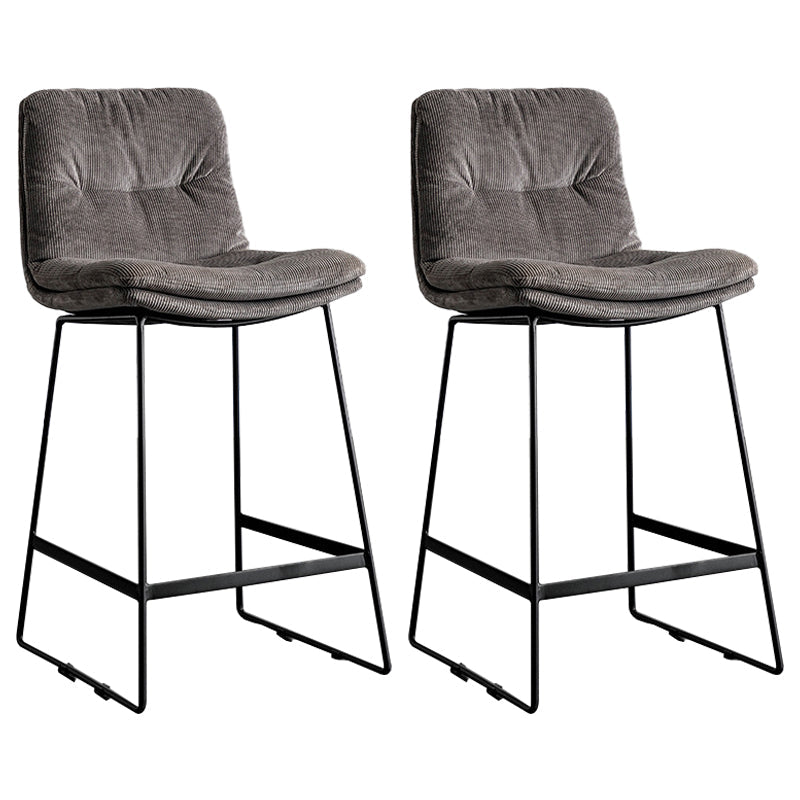 Scandinavian Low Back Home Stool Matte Finish Upholstered Bar Stools Silver Gray 2 Piece Set Counter Stool(26"H) Clearhalo 'Bar Furniture' 'Bar Stools' 'bar_stools' 'furn' 'furn_bar_stools' 'Furniture' 'furniture_bar_stools' 'Kitchen & Dining Furniture' 4984554