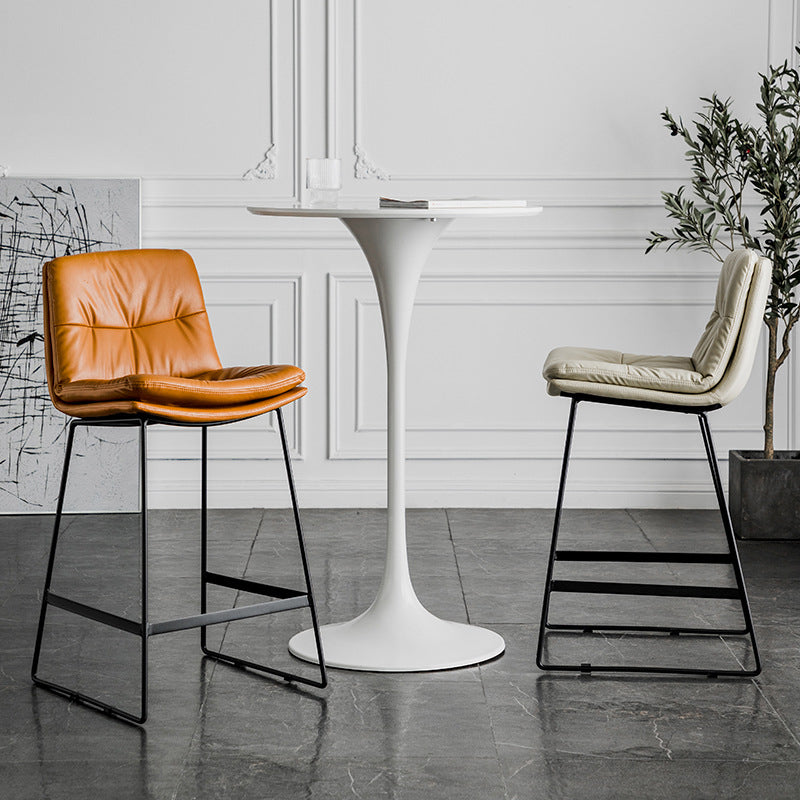 Scandinavian Low Back Home Stool Matte Finish Upholstered Bar Stools Clearhalo 'Bar Furniture' 'Bar Stools' 'bar_stools' 'furn' 'furn_bar_stools' 'Furniture' 'furniture_bar_stools' 'Kitchen & Dining Furniture' 4984555