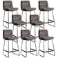Scandinavian Low Back Home Stool Matte Finish Upholstered Bar Stools Silver Gray 8 Piece Set Counter Stool(26"H) Clearhalo 'Bar Furniture' 'Bar Stools' 'bar_stools' 'furn' 'furn_bar_stools' 'Furniture' 'furniture_bar_stools' 'Kitchen & Dining Furniture' 4984556