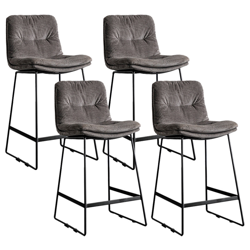 Scandinavian Low Back Home Stool Matte Finish Upholstered Bar Stools Silver Gray 4 Piece Set Counter Stool(26"H) Clearhalo 'Bar Furniture' 'Bar Stools' 'bar_stools' 'furn' 'furn_bar_stools' 'Furniture' 'furniture_bar_stools' 'Kitchen & Dining Furniture' 4984557