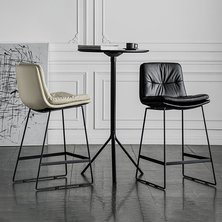 Scandinavian Low Back Home Stool Matte Finish Upholstered Bar Stools Clearhalo 'Bar Furniture' 'Bar Stools' 'bar_stools' 'furn' 'furn_bar_stools' 'Furniture' 'furniture_bar_stools' 'Kitchen & Dining Furniture' 4984559