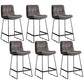 Scandinavian Low Back Home Stool Matte Finish Upholstered Bar Stools Silver Gray 6 Piece Set Counter Stool(26"H) Clearhalo 'Bar Furniture' 'Bar Stools' 'bar_stools' 'furn' 'furn_bar_stools' 'Furniture' 'furniture_bar_stools' 'Kitchen & Dining Furniture' 4984560