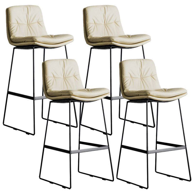 Scandinavian Low Back Home Stool Matte Finish Upholstered Bar Stools Beige 4 Piece Set Bar Stool(30"H) Clearhalo 'Bar Furniture' 'Bar Stools' 'bar_stools' 'furn' 'furn_bar_stools' 'Furniture' 'furniture_bar_stools' 'Kitchen & Dining Furniture' 4984566