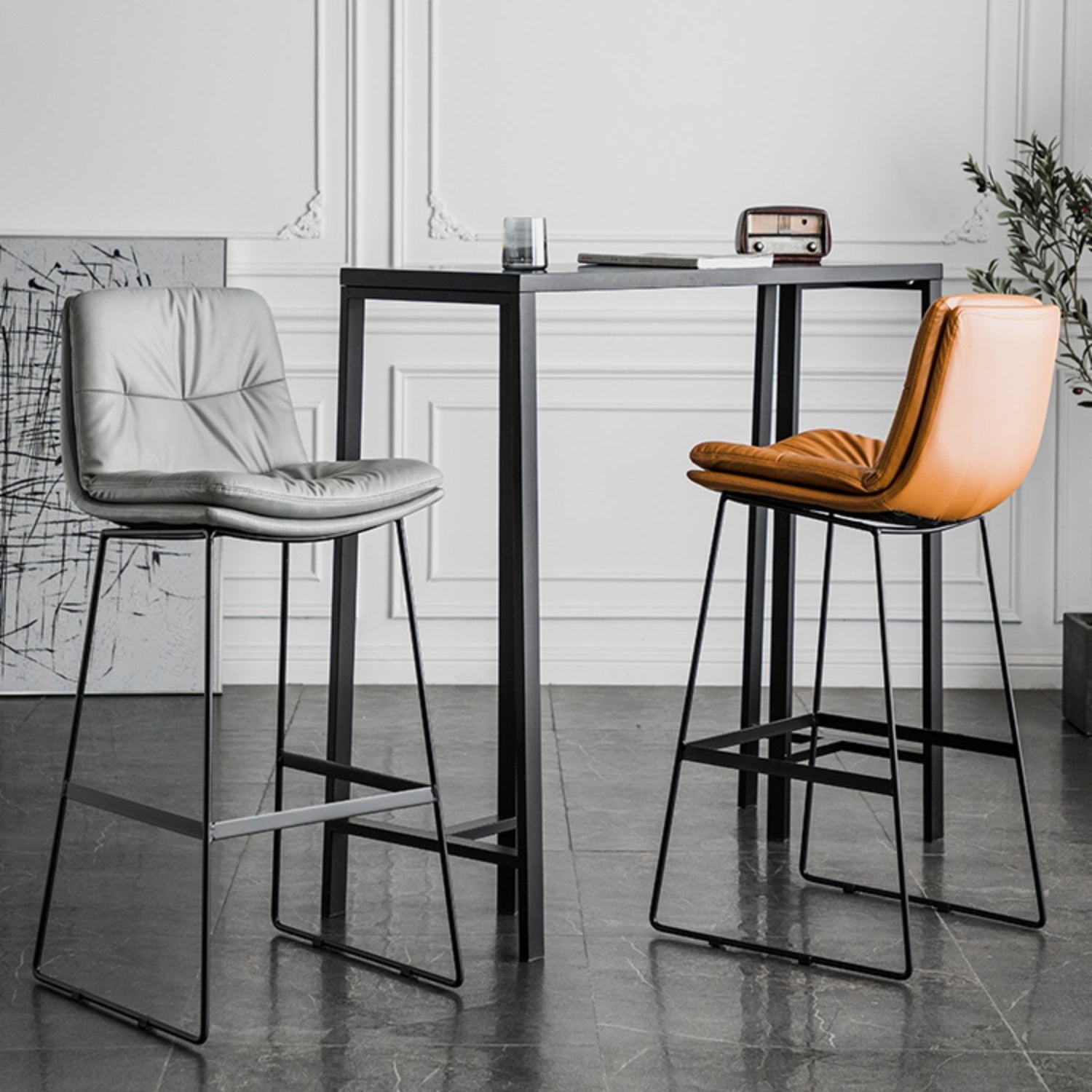 Scandinavian Low Back Home Stool Matte Finish Upholstered Bar Stools Clearhalo 'Bar Furniture' 'Bar Stools' 'bar_stools' 'furn' 'furn_bar_stools' 'Furniture' 'furniture_bar_stools' 'Kitchen & Dining Furniture' 4984569