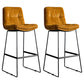 Scandinavian Low Back Home Stool Matte Finish Upholstered Bar Stools Ginger 2 Piece Set Bar Stool(30"H) Clearhalo 'Bar Furniture' 'Bar Stools' 'bar_stools' 'furn' 'furn_bar_stools' 'Furniture' 'furniture_bar_stools' 'Kitchen & Dining Furniture' 4984570