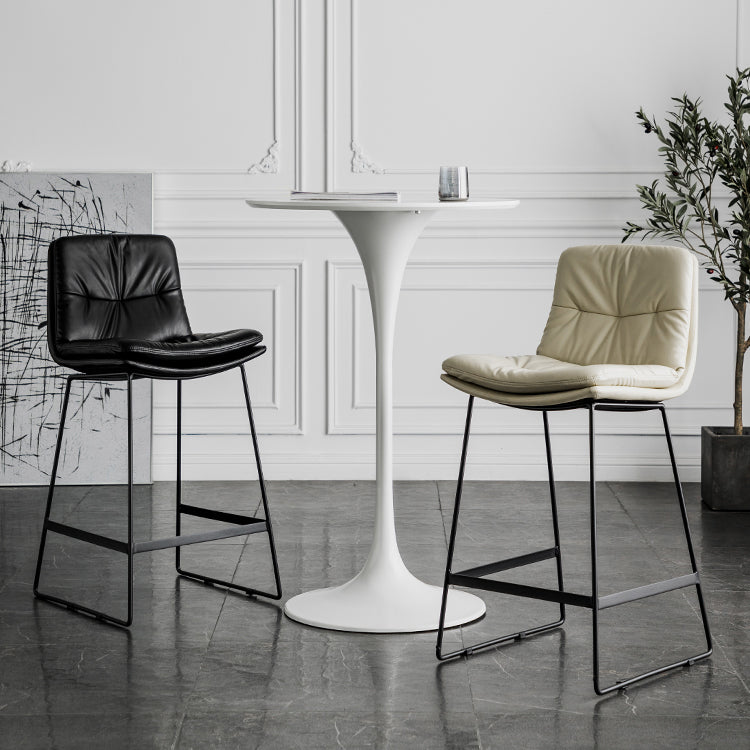 Scandinavian Low Back Home Stool Matte Finish Upholstered Bar Stools Clearhalo 'Bar Furniture' 'Bar Stools' 'bar_stools' 'furn' 'furn_bar_stools' 'Furniture' 'furniture_bar_stools' 'Kitchen & Dining Furniture' 4984572