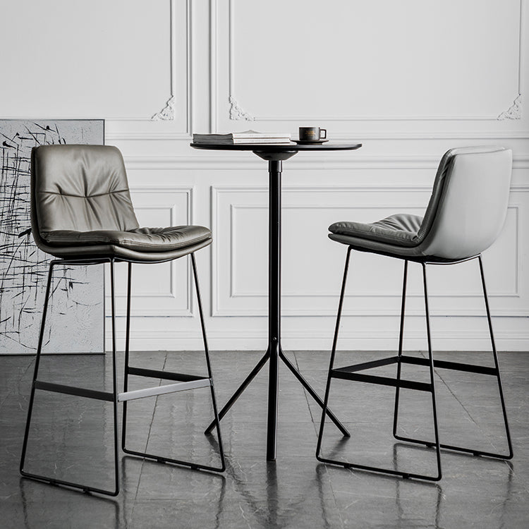 Scandinavian Low Back Home Stool Matte Finish Upholstered Bar Stools Clearhalo 'Bar Furniture' 'Bar Stools' 'bar_stools' 'furn' 'furn_bar_stools' 'Furniture' 'furniture_bar_stools' 'Kitchen & Dining Furniture' 4984574