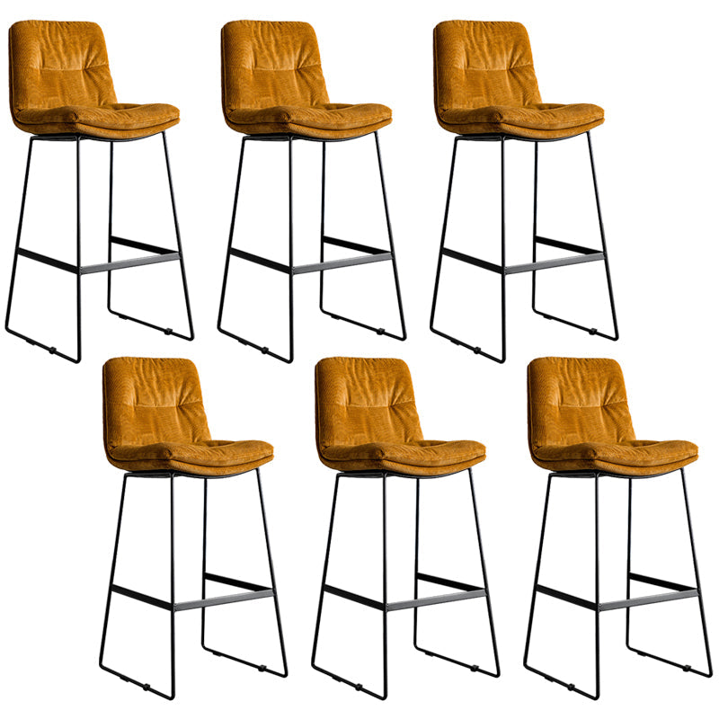 Scandinavian Low Back Home Stool Matte Finish Upholstered Bar Stools Ginger 6 Piece Set Bar Stool(30"H) Clearhalo 'Bar Furniture' 'Bar Stools' 'bar_stools' 'furn' 'furn_bar_stools' 'Furniture' 'furniture_bar_stools' 'Kitchen & Dining Furniture' 4984575