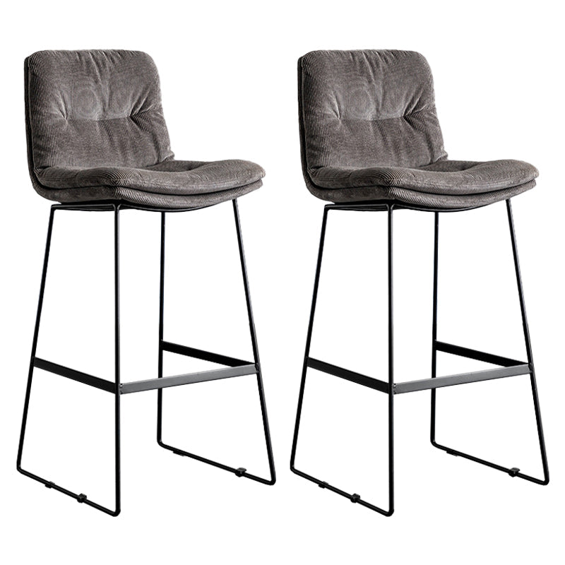 Scandinavian Low Back Home Stool Matte Finish Upholstered Bar Stools Silver Gray 2 Piece Set Bar Stool(30"H) Clearhalo 'Bar Furniture' 'Bar Stools' 'bar_stools' 'furn' 'furn_bar_stools' 'Furniture' 'furniture_bar_stools' 'Kitchen & Dining Furniture' 4984584