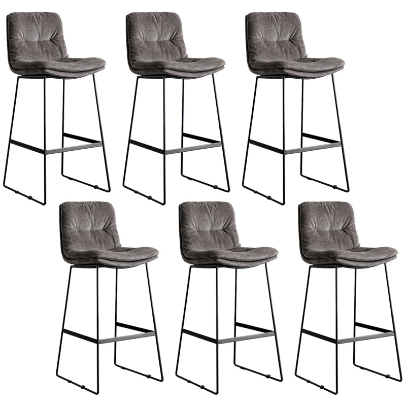 Scandinavian Low Back Home Stool Matte Finish Upholstered Bar Stools Silver Gray 6 Piece Set Bar Stool(30"H) Clearhalo 'Bar Furniture' 'Bar Stools' 'bar_stools' 'furn' 'furn_bar_stools' 'Furniture' 'furniture_bar_stools' 'Kitchen & Dining Furniture' 4984587