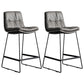 Scandinavian Low Back Home Stool Matte Finish Upholstered Bar Stools Dark Gray 2 Piece Set Counter Stool(26"H) Clearhalo 'Bar Furniture' 'Bar Stools' 'bar_stools' 'furn' 'furn_bar_stools' 'Furniture' 'furniture_bar_stools' 'Kitchen & Dining Furniture' 4984588
