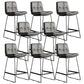 Scandinavian Low Back Home Stool Matte Finish Upholstered Bar Stools Dark Gray 8 Piece Set Counter Stool(26"H) Clearhalo 'Bar Furniture' 'Bar Stools' 'bar_stools' 'furn' 'furn_bar_stools' 'Furniture' 'furniture_bar_stools' 'Kitchen & Dining Furniture' 4984589