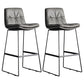 Scandinavian Low Back Home Stool Matte Finish Upholstered Bar Stools Dark Gray 2 Piece Set Bar Stool(30"H) Clearhalo 'Bar Furniture' 'Bar Stools' 'bar_stools' 'furn' 'furn_bar_stools' 'Furniture' 'furniture_bar_stools' 'Kitchen & Dining Furniture' 4984592