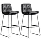 Scandinavian Low Back Home Stool Matte Finish Upholstered Bar Stools Black 2 Piece Set Bar Stool(30"H) Clearhalo 'Bar Furniture' 'Bar Stools' 'bar_stools' 'furn' 'furn_bar_stools' 'Furniture' 'furniture_bar_stools' 'Kitchen & Dining Furniture' 4984596