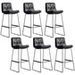 Scandinavian Low Back Home Stool Matte Finish Upholstered Bar Stools Black 6 Piece Set Bar Stool(30"H) Clearhalo 'Bar Furniture' 'Bar Stools' 'bar_stools' 'furn' 'furn_bar_stools' 'Furniture' 'furniture_bar_stools' 'Kitchen & Dining Furniture' 4984599