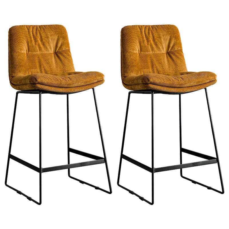 Scandinavian Low Back Home Stool Matte Finish Upholstered Bar Stools Ginger 2 Piece Set Counter Stool(26"H) Clearhalo 'Bar Furniture' 'Bar Stools' 'bar_stools' 'furn' 'furn_bar_stools' 'Furniture' 'furniture_bar_stools' 'Kitchen & Dining Furniture' 4984600