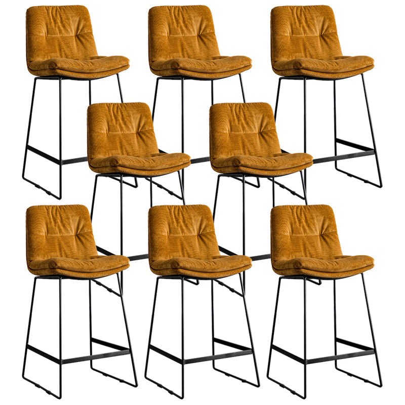 Scandinavian Low Back Home Stool Matte Finish Upholstered Bar Stools Ginger 8 Piece Set Counter Stool(26"H) Clearhalo 'Bar Furniture' 'Bar Stools' 'bar_stools' 'furn' 'furn_bar_stools' 'Furniture' 'furniture_bar_stools' 'Kitchen & Dining Furniture' 4984601