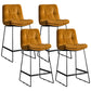 Scandinavian Low Back Home Stool Matte Finish Upholstered Bar Stools Ginger 4 Piece Set Counter Stool(26"H) Clearhalo 'Bar Furniture' 'Bar Stools' 'bar_stools' 'furn' 'furn_bar_stools' 'Furniture' 'furniture_bar_stools' 'Kitchen & Dining Furniture' 4984602