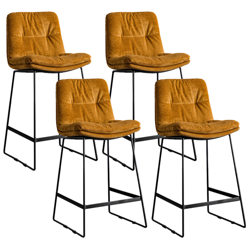 Scandinavian Low Back Home Stool Matte Finish Upholstered Bar Stools Ginger 4 Piece Set Counter Stool(26"H) Clearhalo 'Bar Furniture' 'Bar Stools' 'bar_stools' 'furn' 'furn_bar_stools' 'Furniture' 'furniture_bar_stools' 'Kitchen & Dining Furniture' 4984602