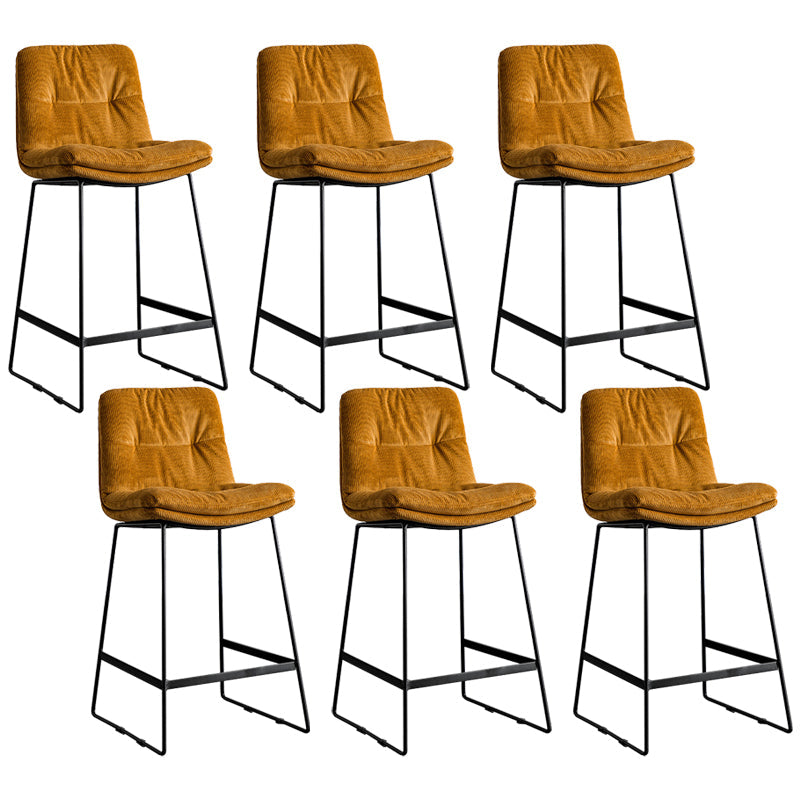 Scandinavian Low Back Home Stool Matte Finish Upholstered Bar Stools Ginger 6 Piece Set Counter Stool(26"H) Clearhalo 'Bar Furniture' 'Bar Stools' 'bar_stools' 'furn' 'furn_bar_stools' 'Furniture' 'furniture_bar_stools' 'Kitchen & Dining Furniture' 4984603