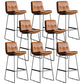 Scandinavian Low Back Home Stool Matte Finish Upholstered Bar Stools Brown 8 Piece Set Bar Stool(30"H) Clearhalo 'Bar Furniture' 'Bar Stools' 'bar_stools' 'furn' 'furn_bar_stools' 'Furniture' 'furniture_bar_stools' 'Kitchen & Dining Furniture' 4984605