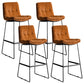 Scandinavian Low Back Home Stool Matte Finish Upholstered Bar Stools Red Brown 4 Piece Set Bar Stool(30"H) Clearhalo 'Bar Furniture' 'Bar Stools' 'bar_stools' 'furn' 'furn_bar_stools' 'Furniture' 'furniture_bar_stools' 'Kitchen & Dining Furniture' 4984610